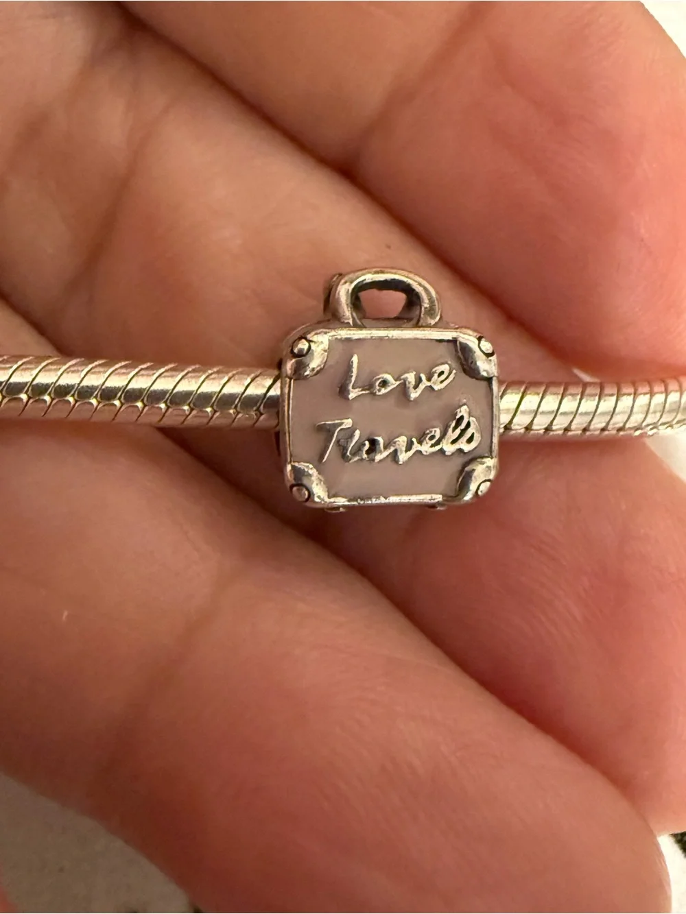 Pandora Silver 'Love Travels' Luggage Charm in Silver